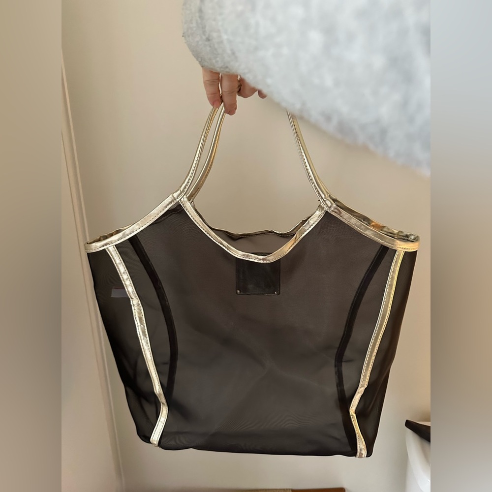 Victorias Secret black gold mesh bag. Like new - Picture 3 of 3